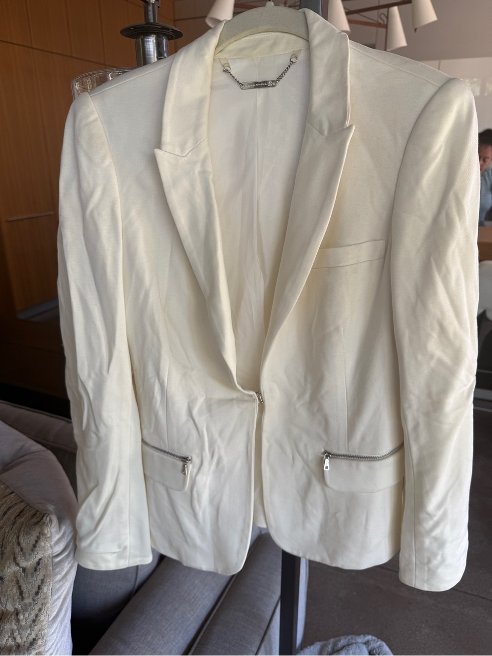 Trina Tirk Women's Cream Single-Button Blazer Jacket
